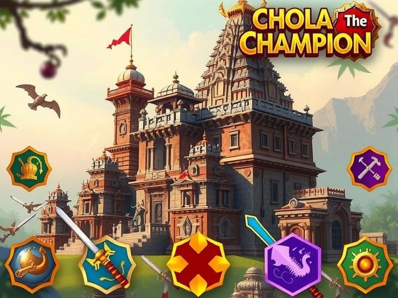 Chola Champion Game Banner showing epic battles and grand architecture
